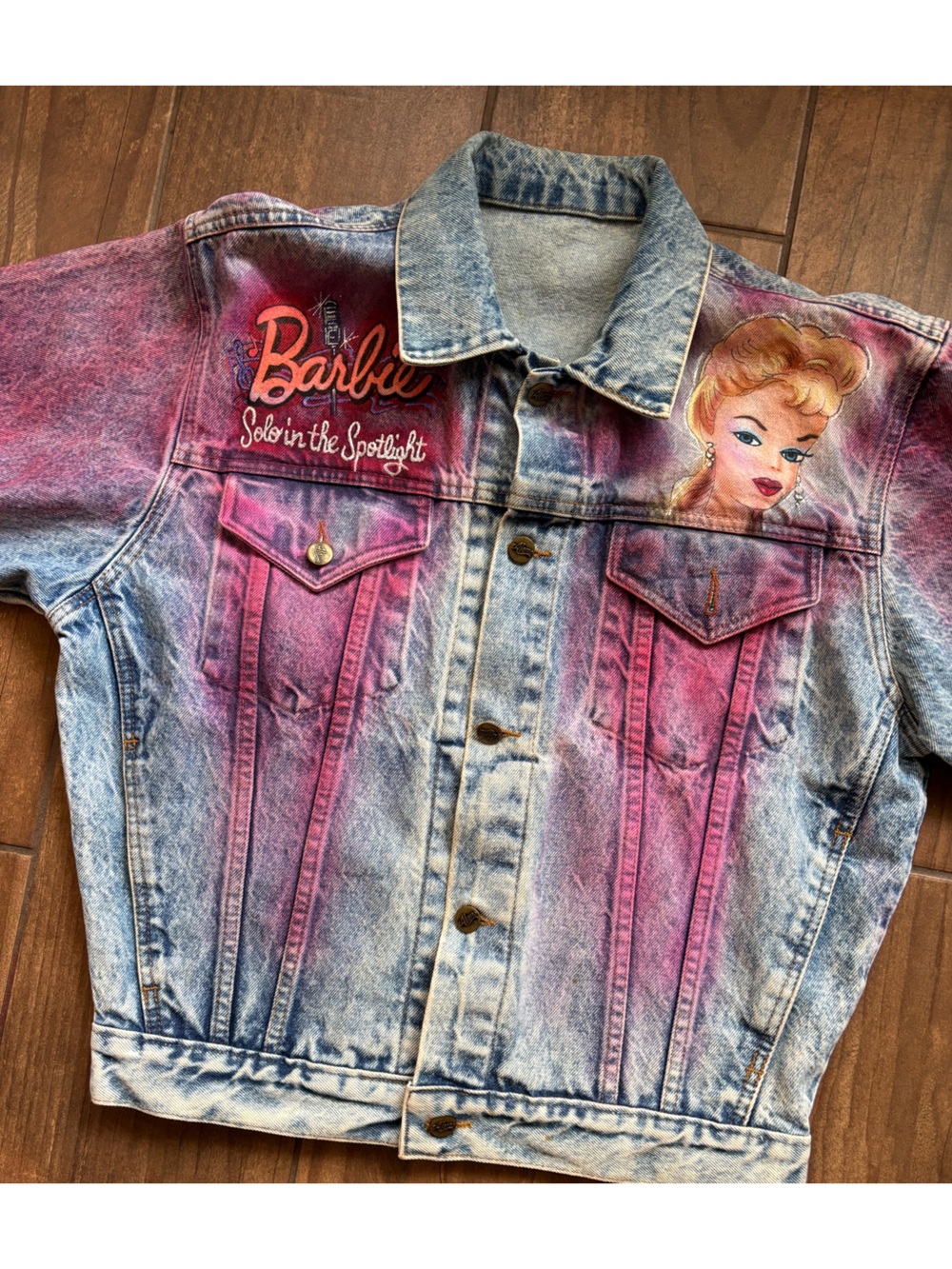 RARE Vintage Tony Alamo Barbie Solo in the Spotlight Hand Painted Denim Jacket - Picture 3 of 14